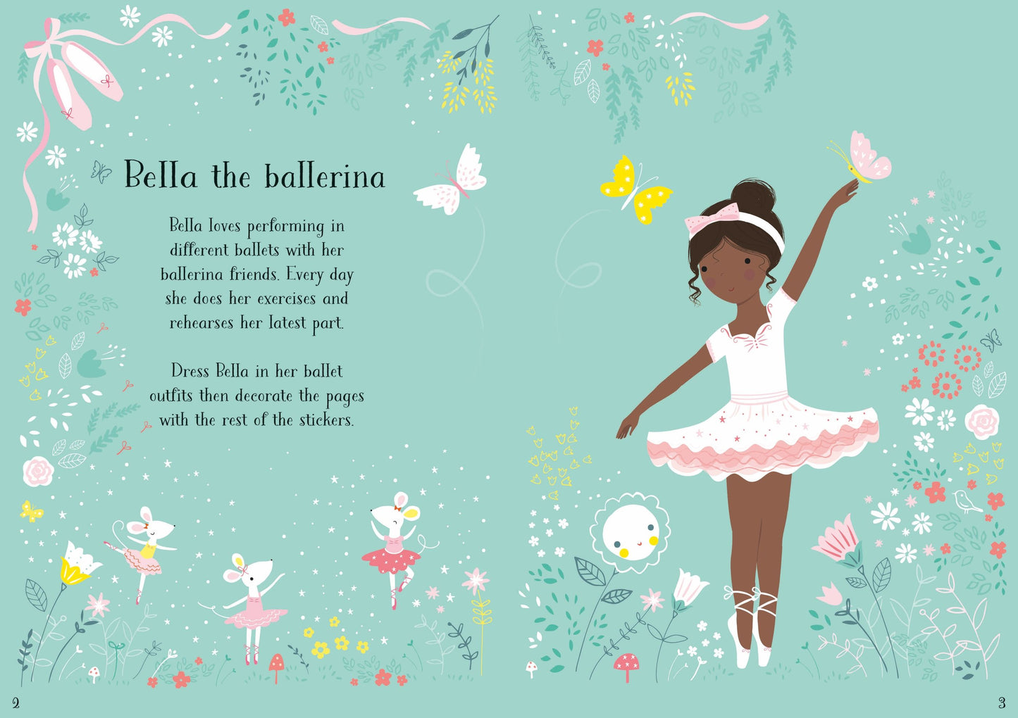 Carte stickere - Little Sticker Dolly Dressing  Ballerina, Usborne