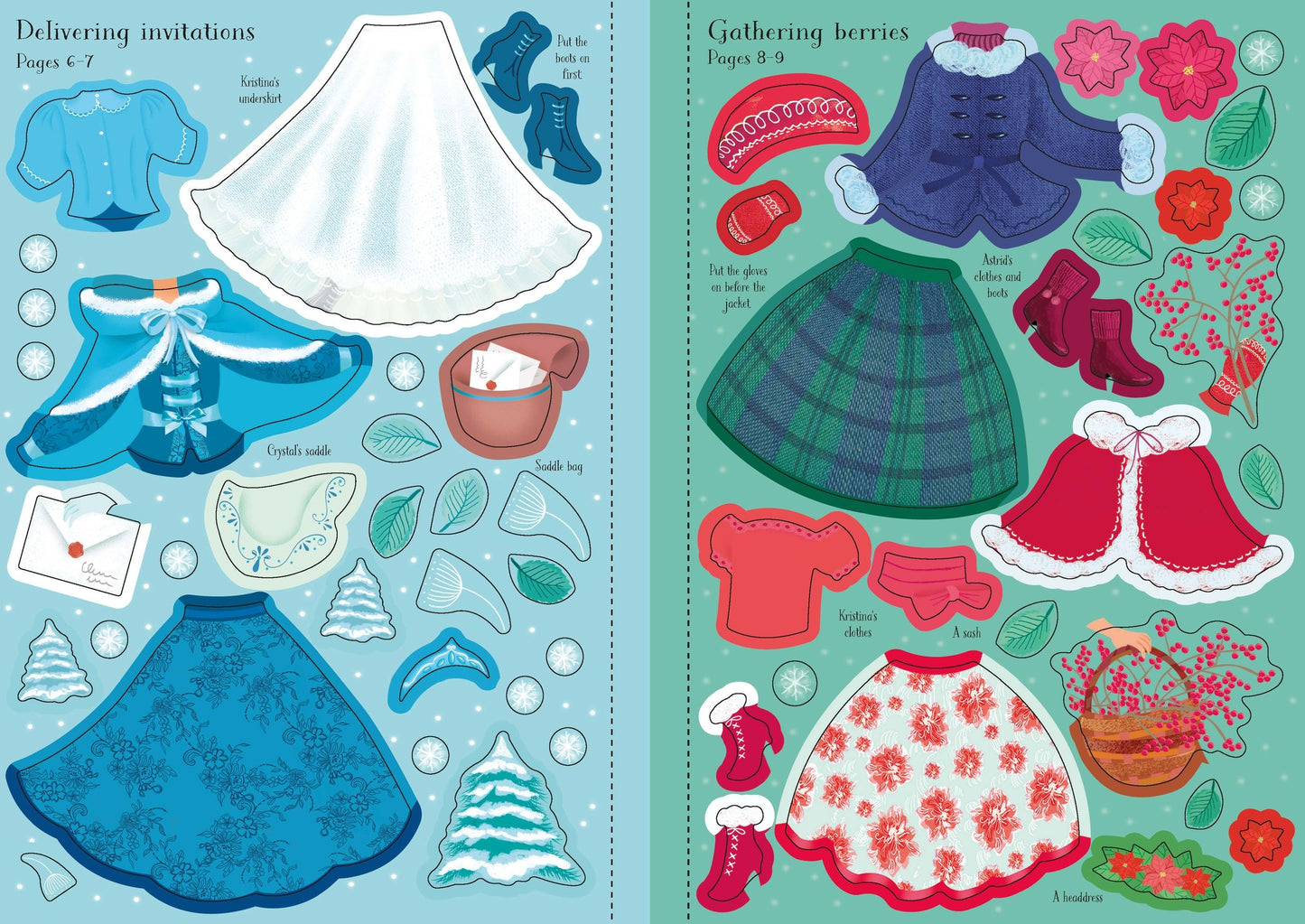 Carte stickere - Little Sticker Dolly Dressing Snow Princess, Usborne