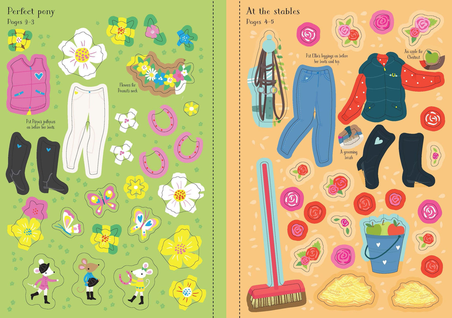 Carte stickere - Little Sticker Dolly Dressing Ponies, Usborne