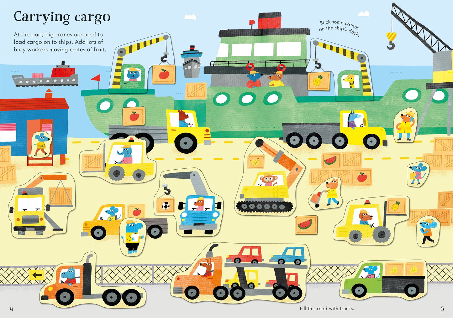 Carte stickere - Little First Stickers Diggers And Cranes, Usborne