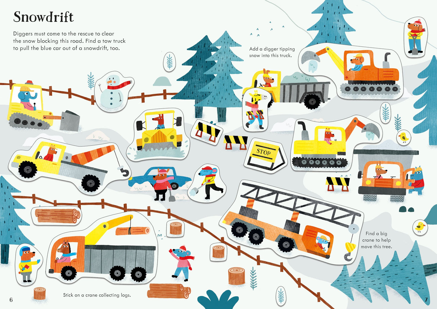 Carte stickere - Little First Stickers Diggers And Cranes, Usborne