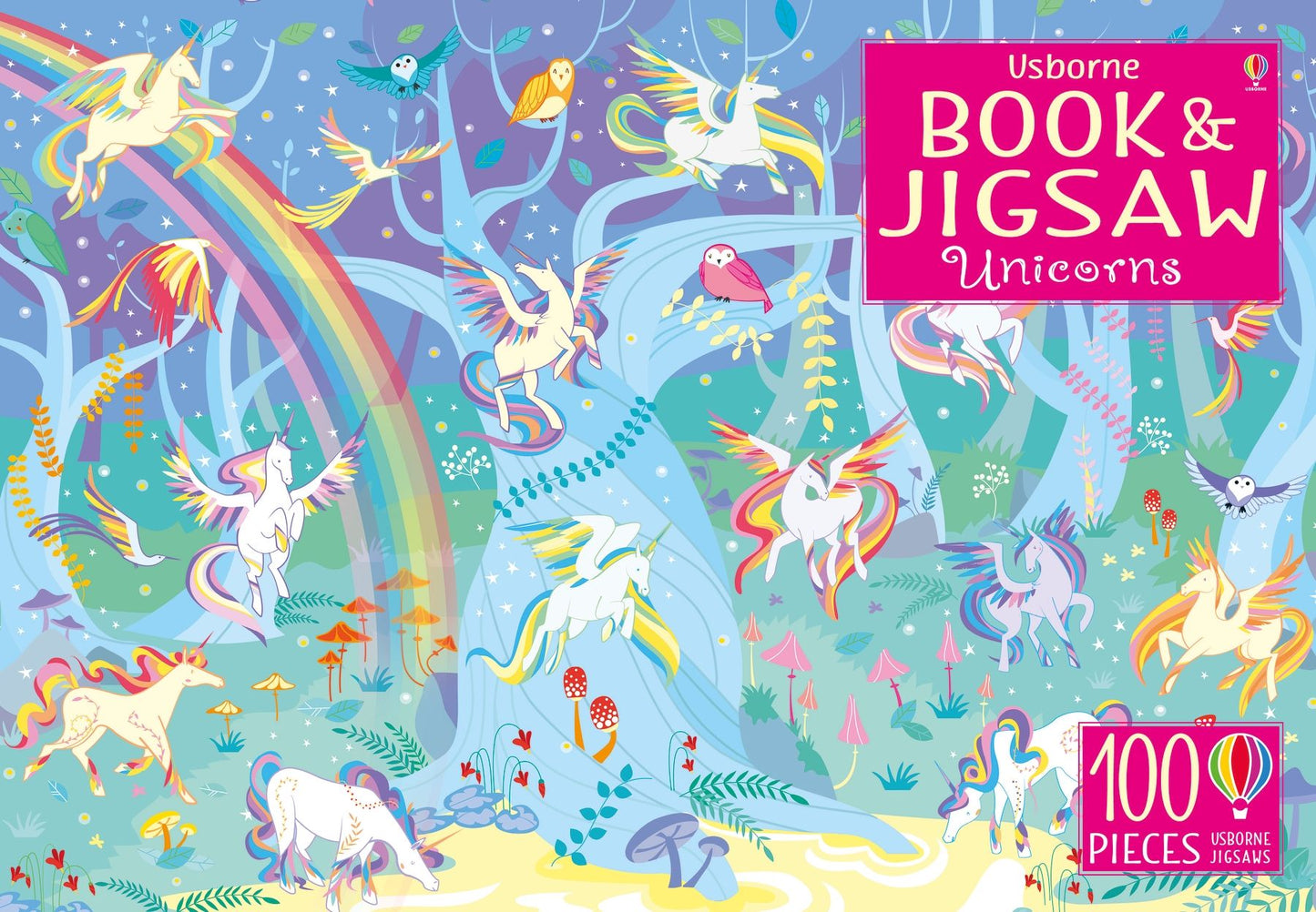 Set puzzle si carte - Usborne Book and Jigsaw Unicorns, Usborne