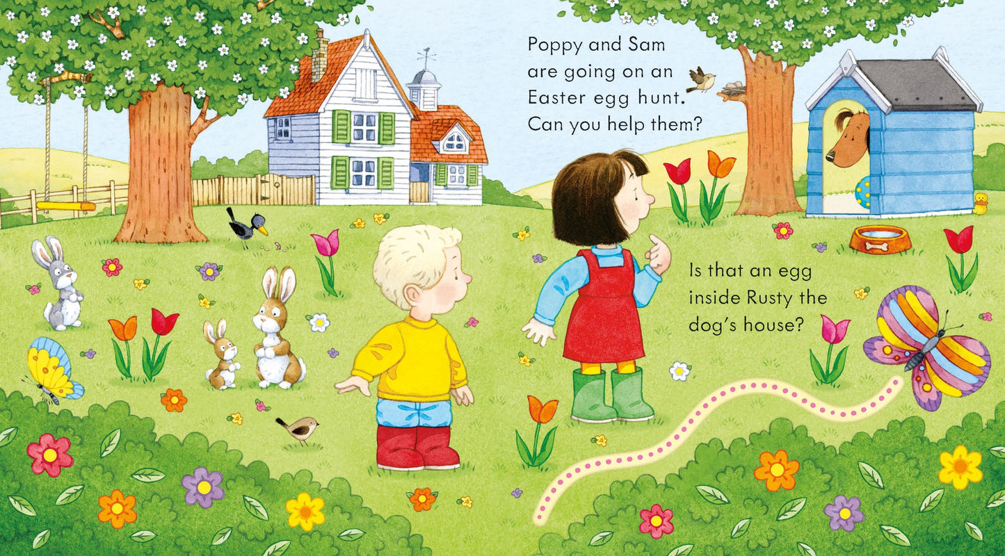 Carte senzoriala - Poppy and Sam's Easter Egg Hunt, Usborne, 1 an+