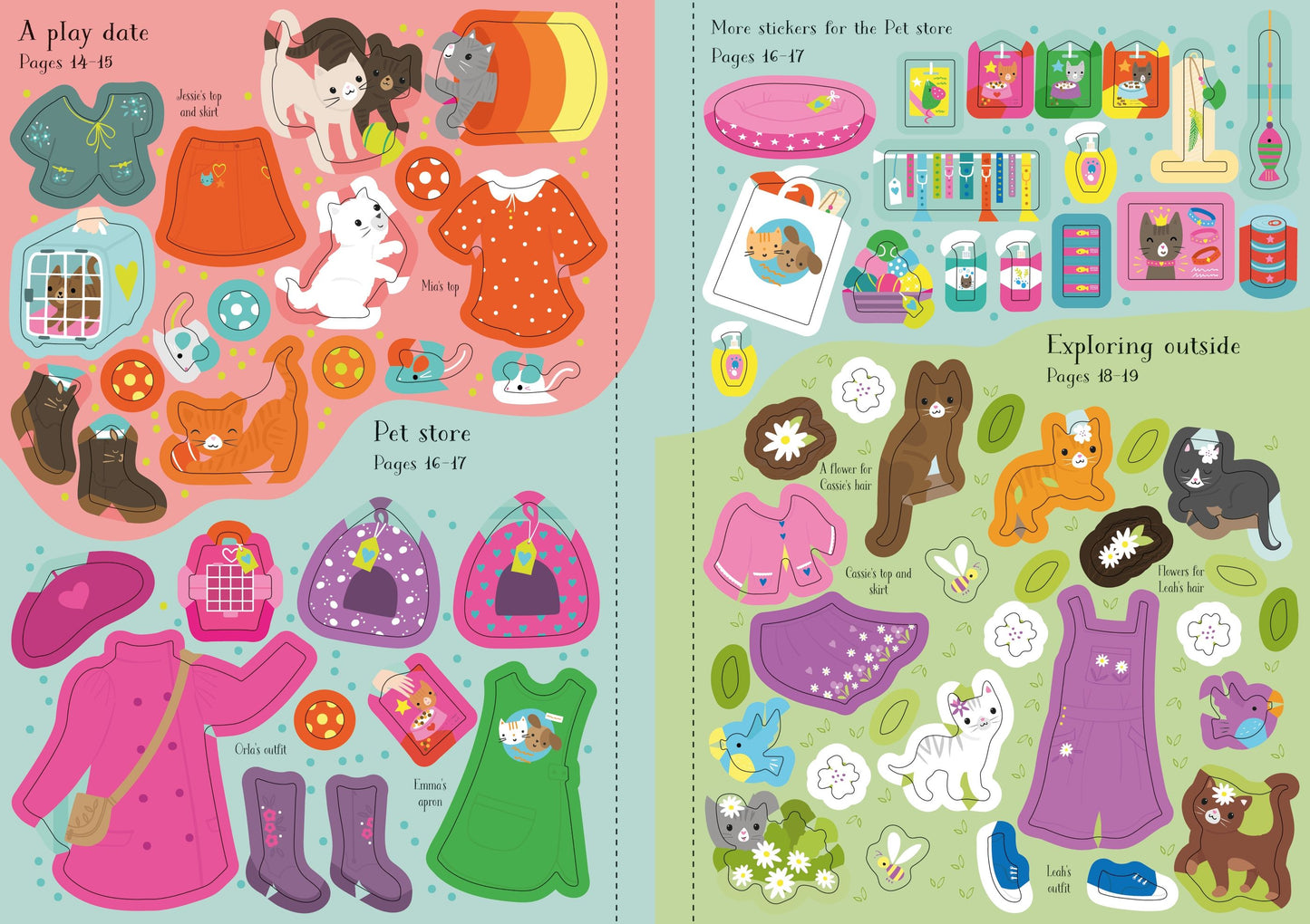 Carte stickere - Little Sticker Dolly Dressing Kittens, Usborne