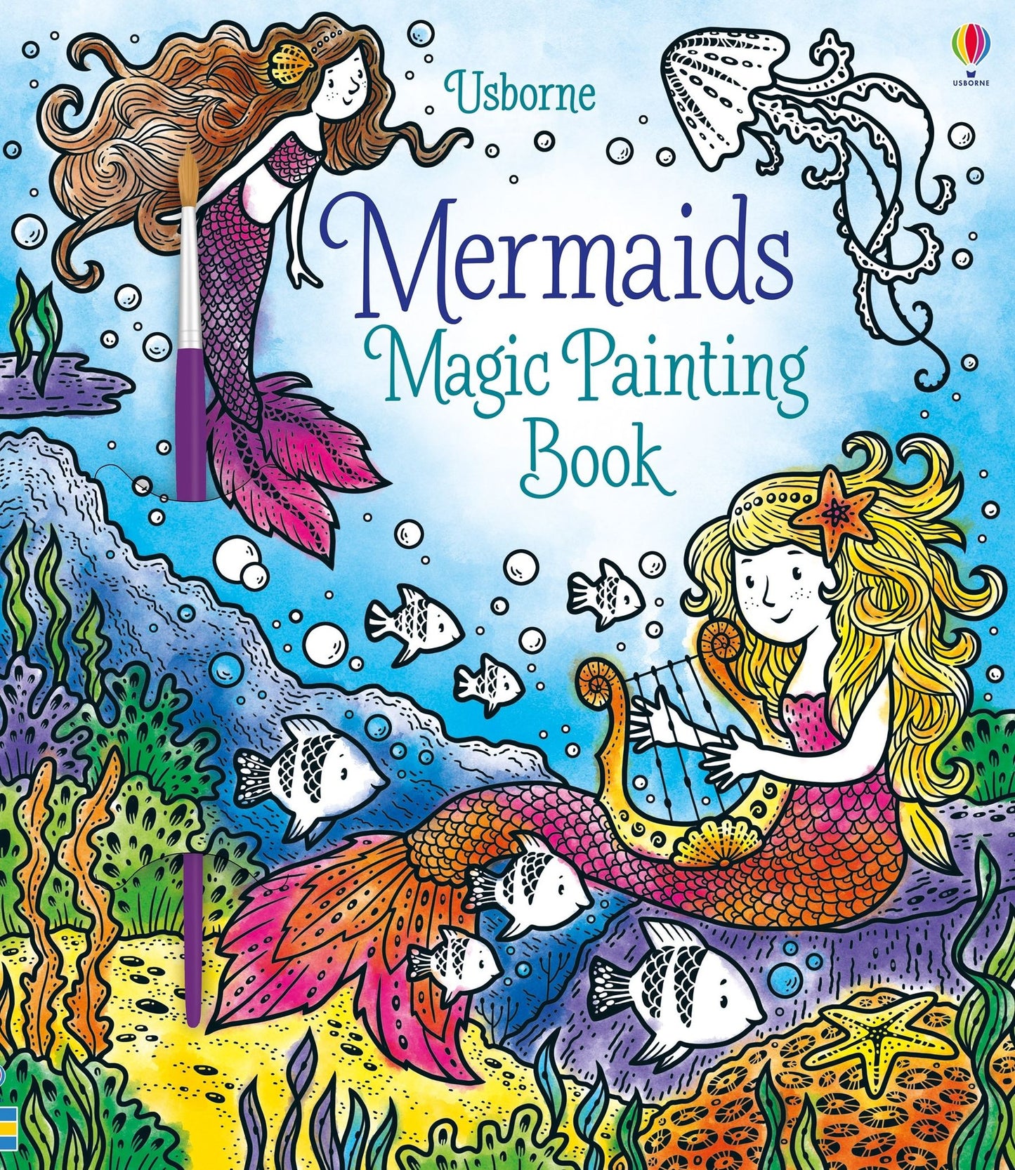 Carte de pictură cu apă - Mermaids Magic Painting Book, Usborne, 4 ani+