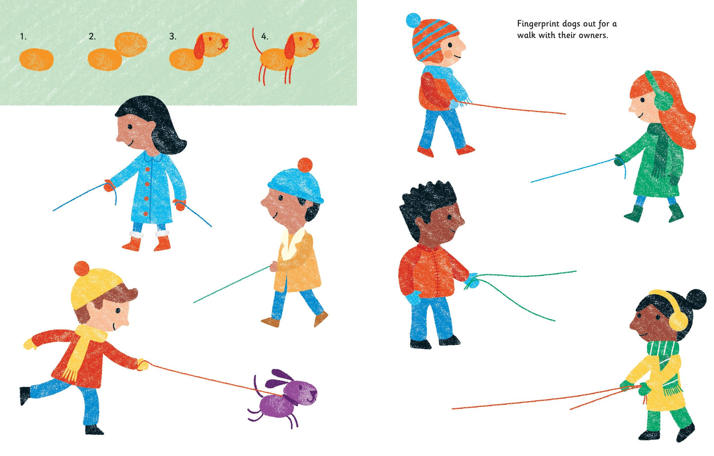 Carte copii - Fingerprint Activities Cats And Dogs, Usborne