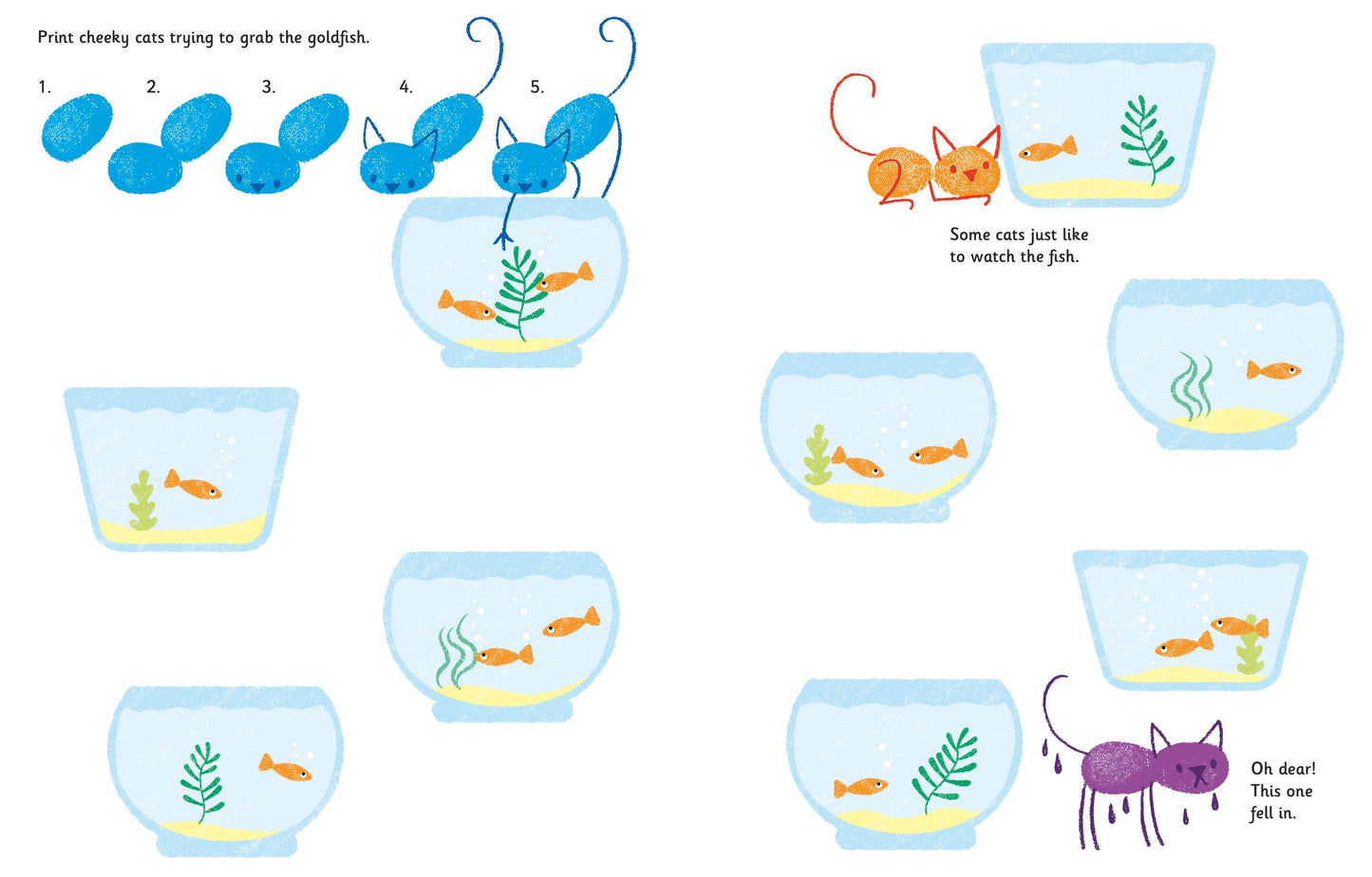 Carte copii - Fingerprint Activities Cats And Dogs, Usborne