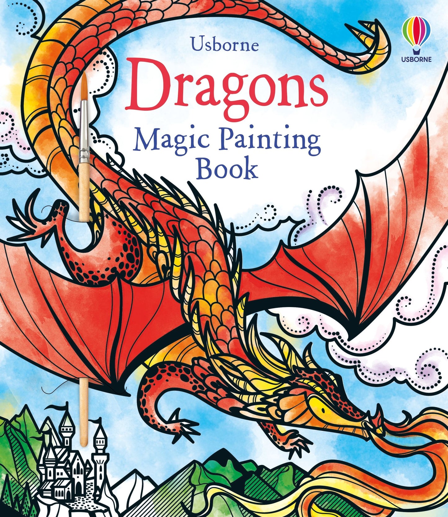 Carte de pictură cu apă - Dragons Magic Painting Book, Usborne, 4 ani+