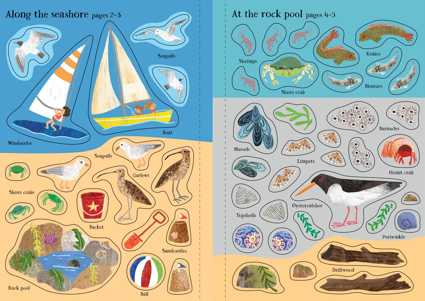 Carte stickere - Little First Stickers Seashore, Usborne
