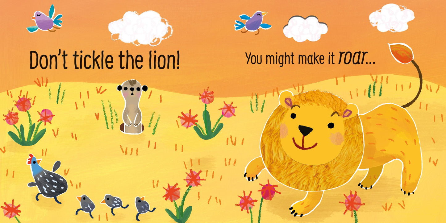 Carte senzoriala cu sunete - Don't Tickle the Lion!, Usborne