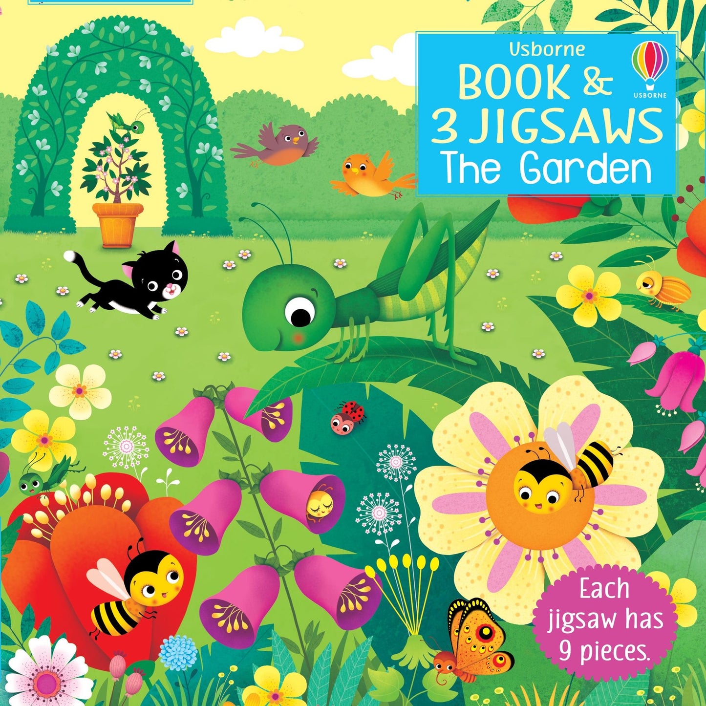 Set puzzle si carte - Usborne Book and 3 Jigsaws: The Garden, Usborne