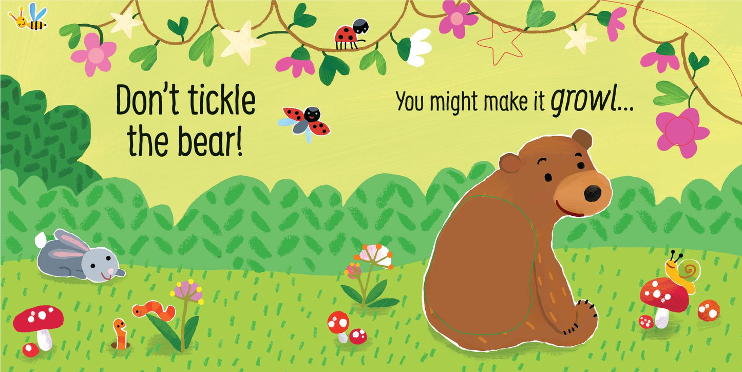 Carte senzorială cu sunete: Don't Tickle the Bear, Usborne, 6 luni+