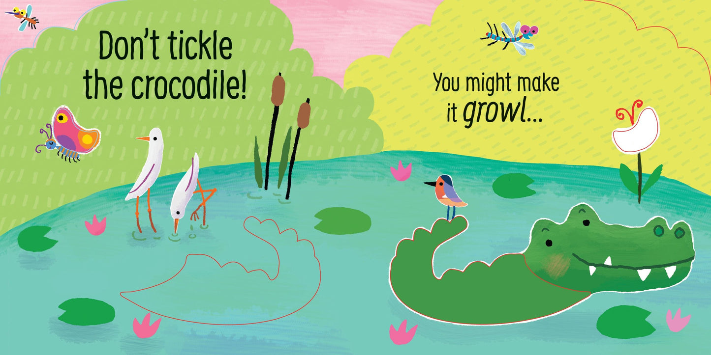 Carte senzoriala cu sunete - Don't Tickle the Crocodile!, Usborne