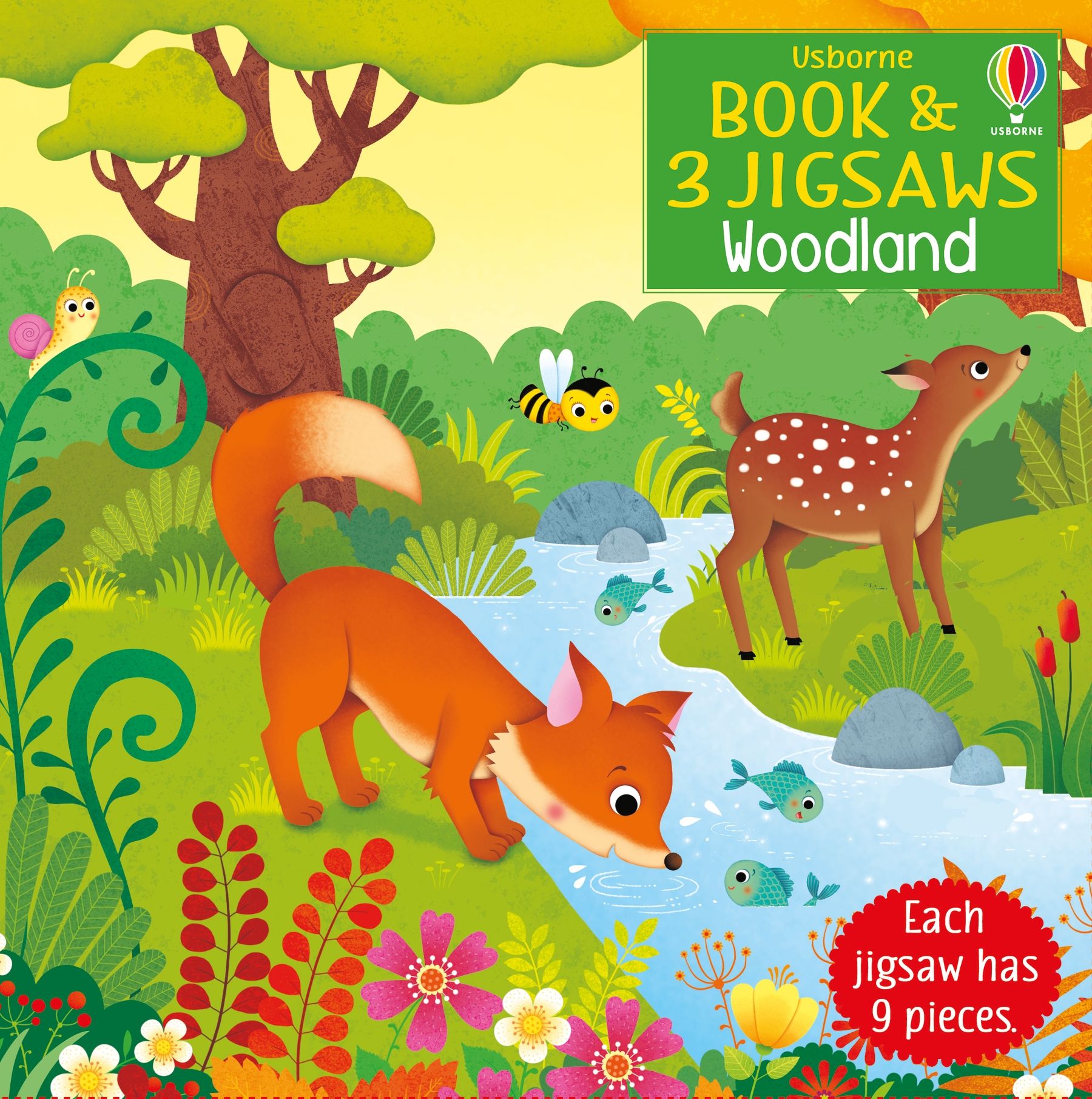 bazaar winwin 3冊 Set puzzle si carte - Usborne Book And 3 Jigsaws: Woodland