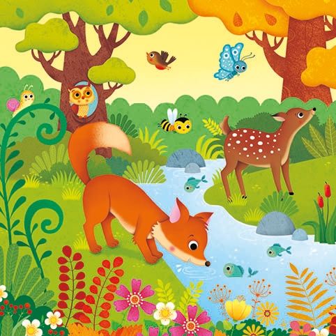 Set puzzle si carte - Usborne Book And 3 Jigsaws: Woodland, Usborne
