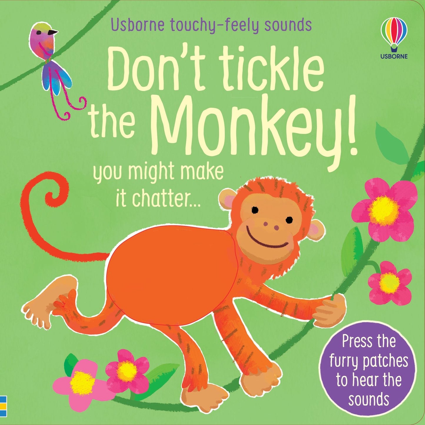 Carte senzorială cu sunete: Don't Tickle the Monkey, Usborne, 6 luni+