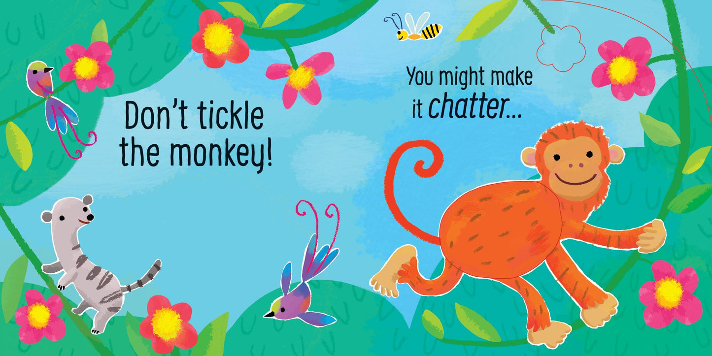 Carte senzorială cu sunete: Don't Tickle the Monkey, Usborne, 6 luni+