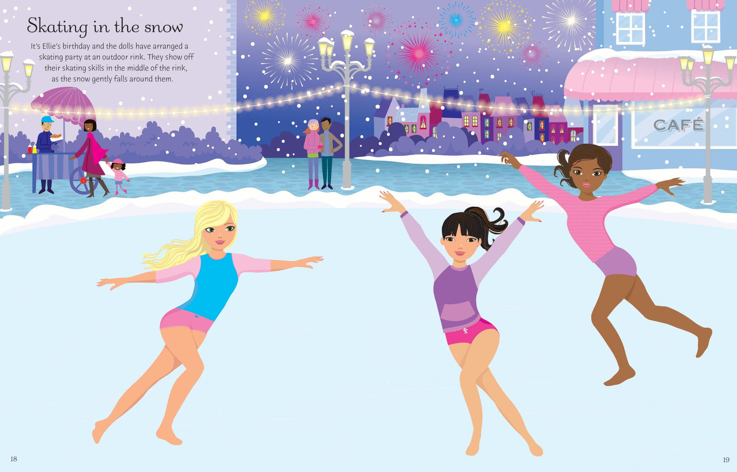 Carte stickere - Sticker Dolly Dressing  Ice Skaters, Usborne