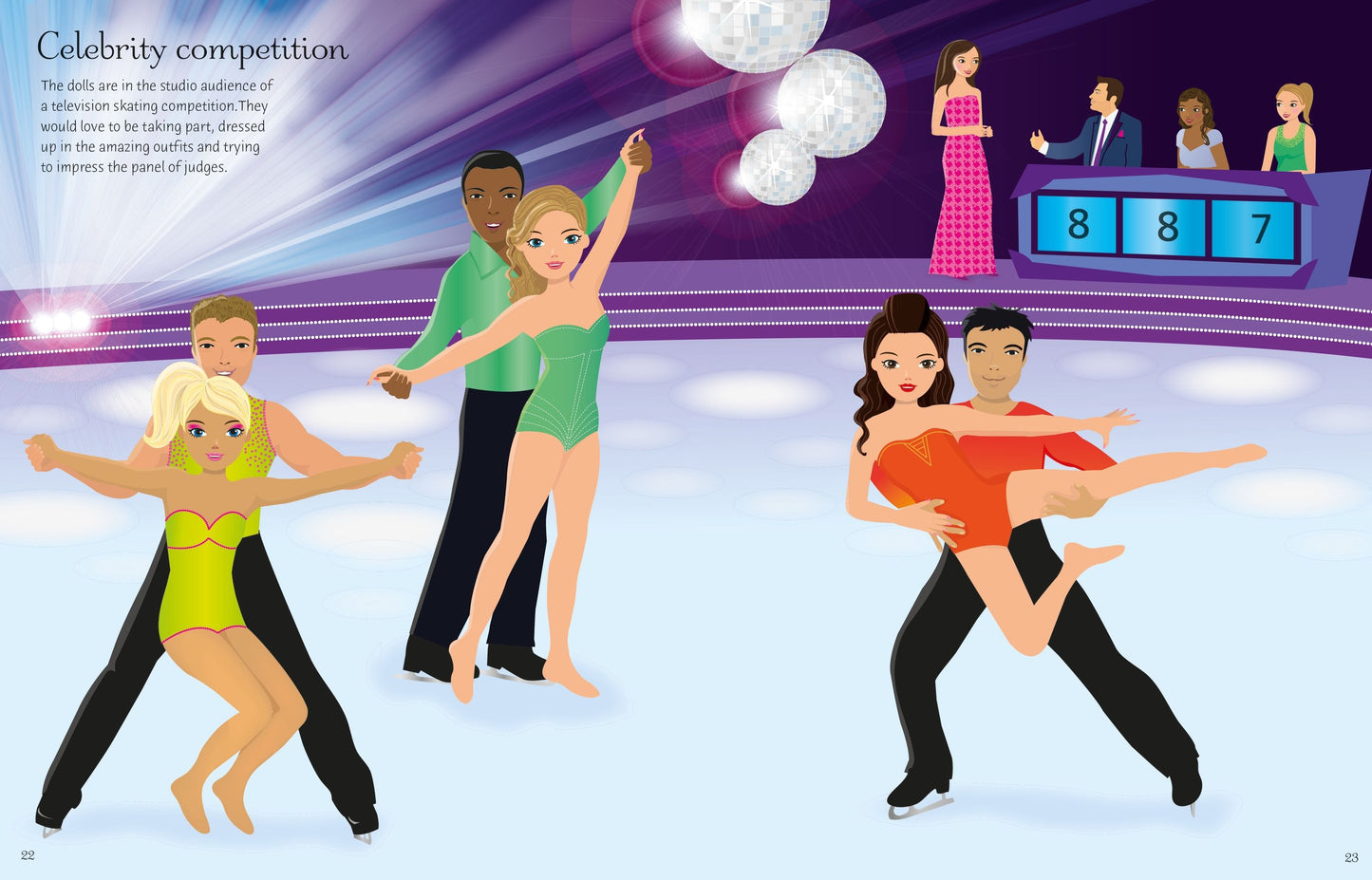 Carte stickere - Sticker Dolly Dressing  Ice Skaters, Usborne