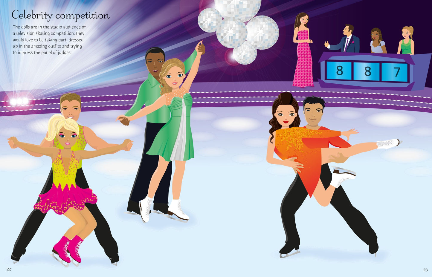 Carte stickere - Sticker Dolly Dressing  Ice Skaters, Usborne
