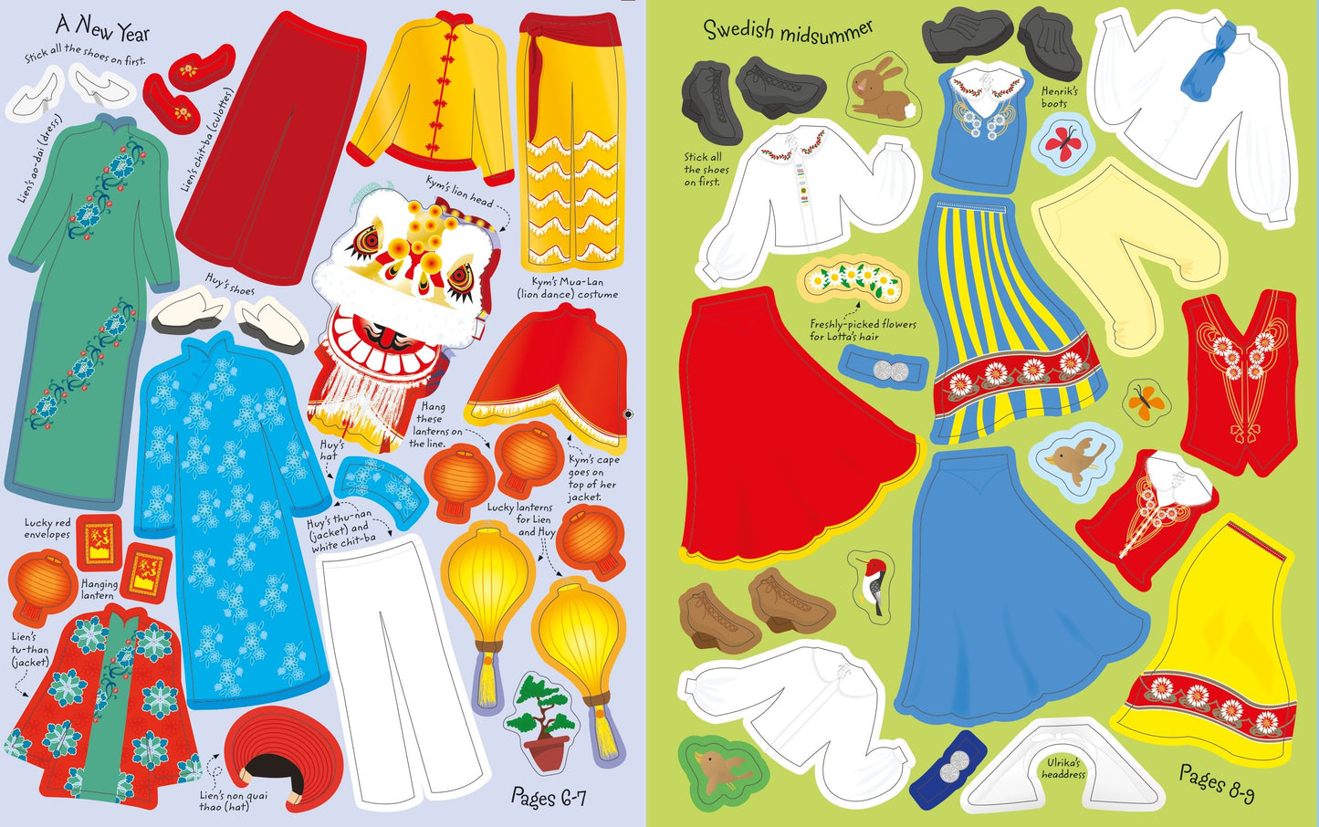 Carte stickere - Sticker Dolly Dressing  Costumes Around The World, Usborne