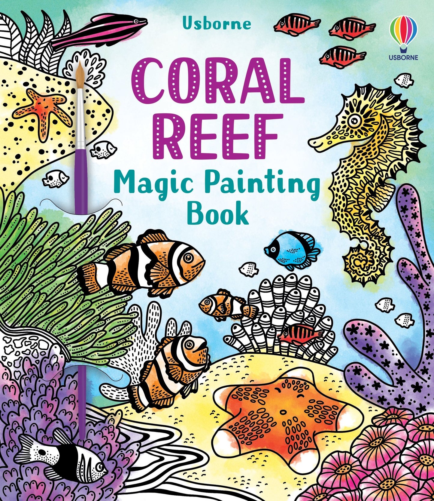 Carte pictură cu apă - Magic Painting Coral Reef, Usborne