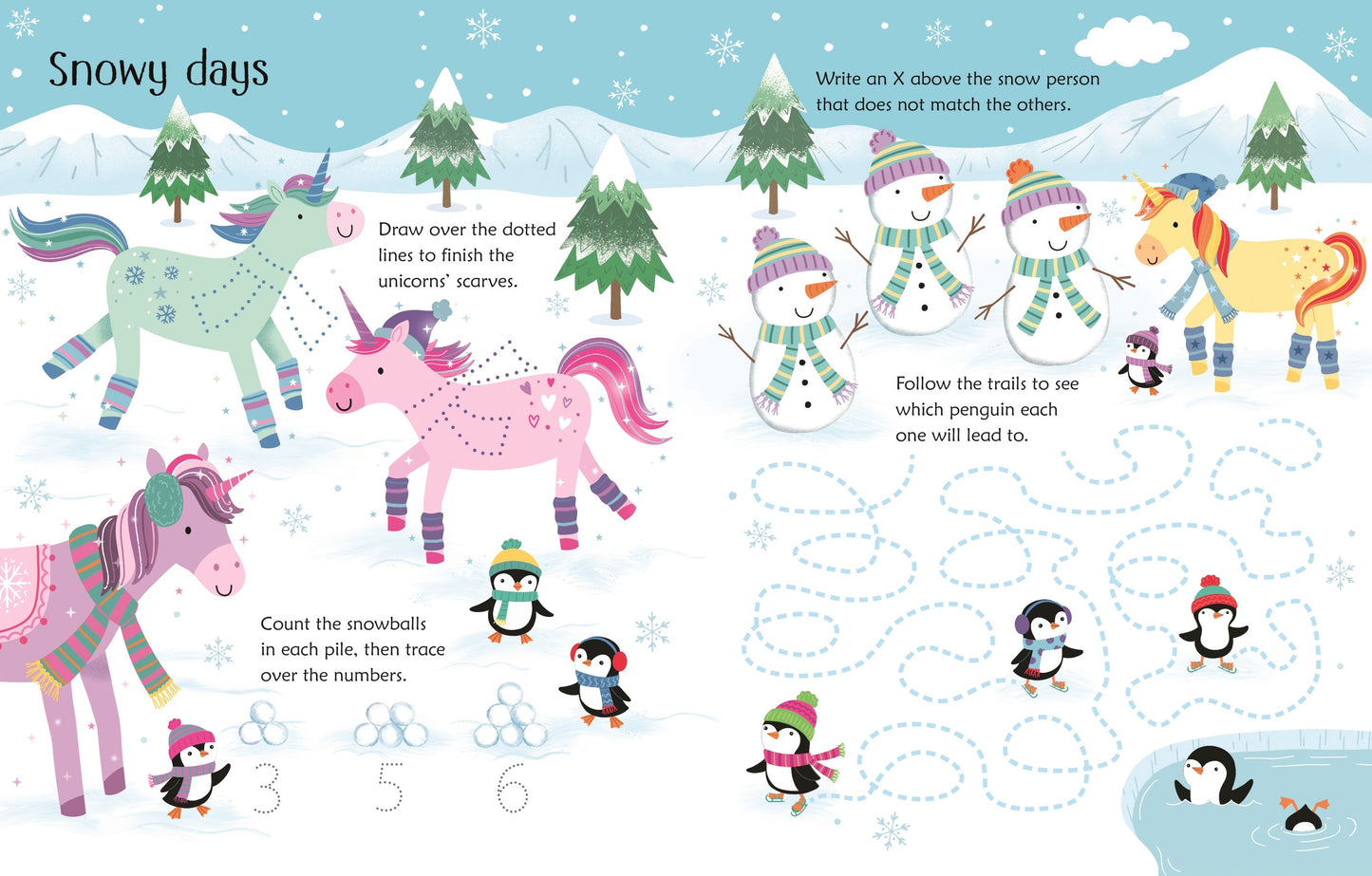 Carte educativa de activități scrie și șterge - Wipe-Clean Unicorn Activities, Usborne