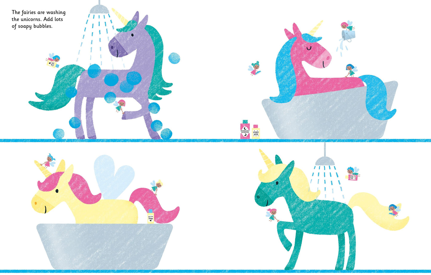 Carte pictură cu degete: Fingerprint Activities Unicorns and Fairies, Usborne, 6 ani+