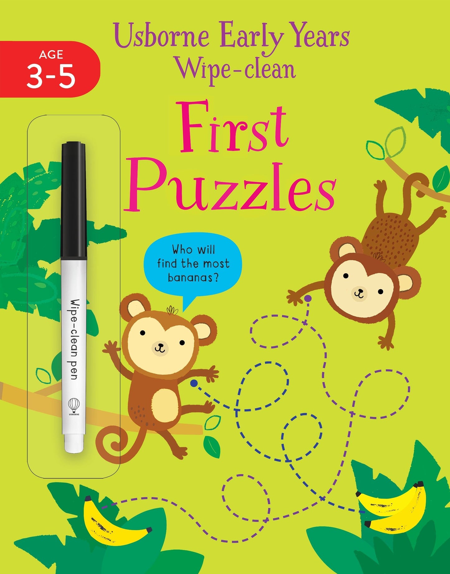 Carte educativă de activitate - Early Years Wipe-Clean First Puzzles, Usborne, 3 ani+