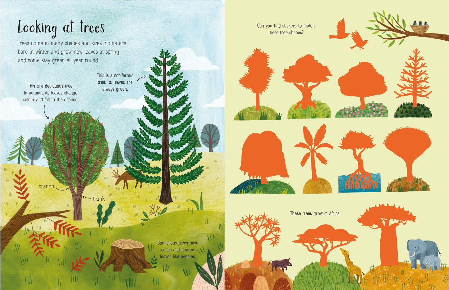 Carte stickere - First Sticker Book Trees, Usborne