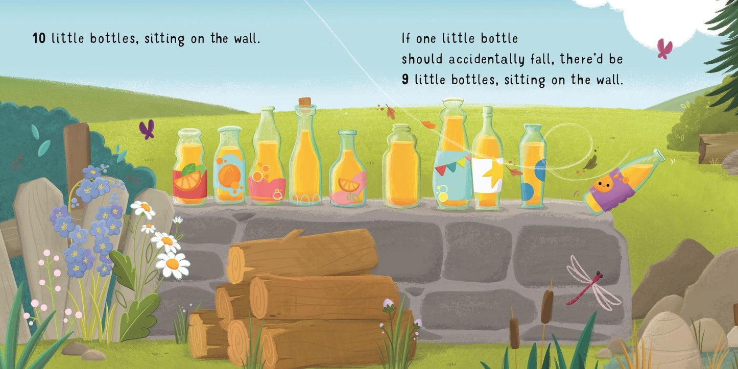 Carte copii - Ten Little Bottles Sitting On The Wall, Usborne