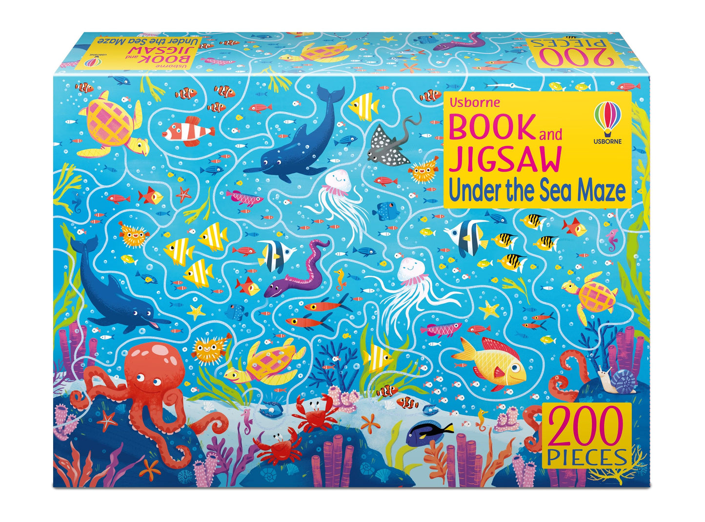 Set puzzle si carte - Book And Jigsaw Under The Sea Maze, Usborne