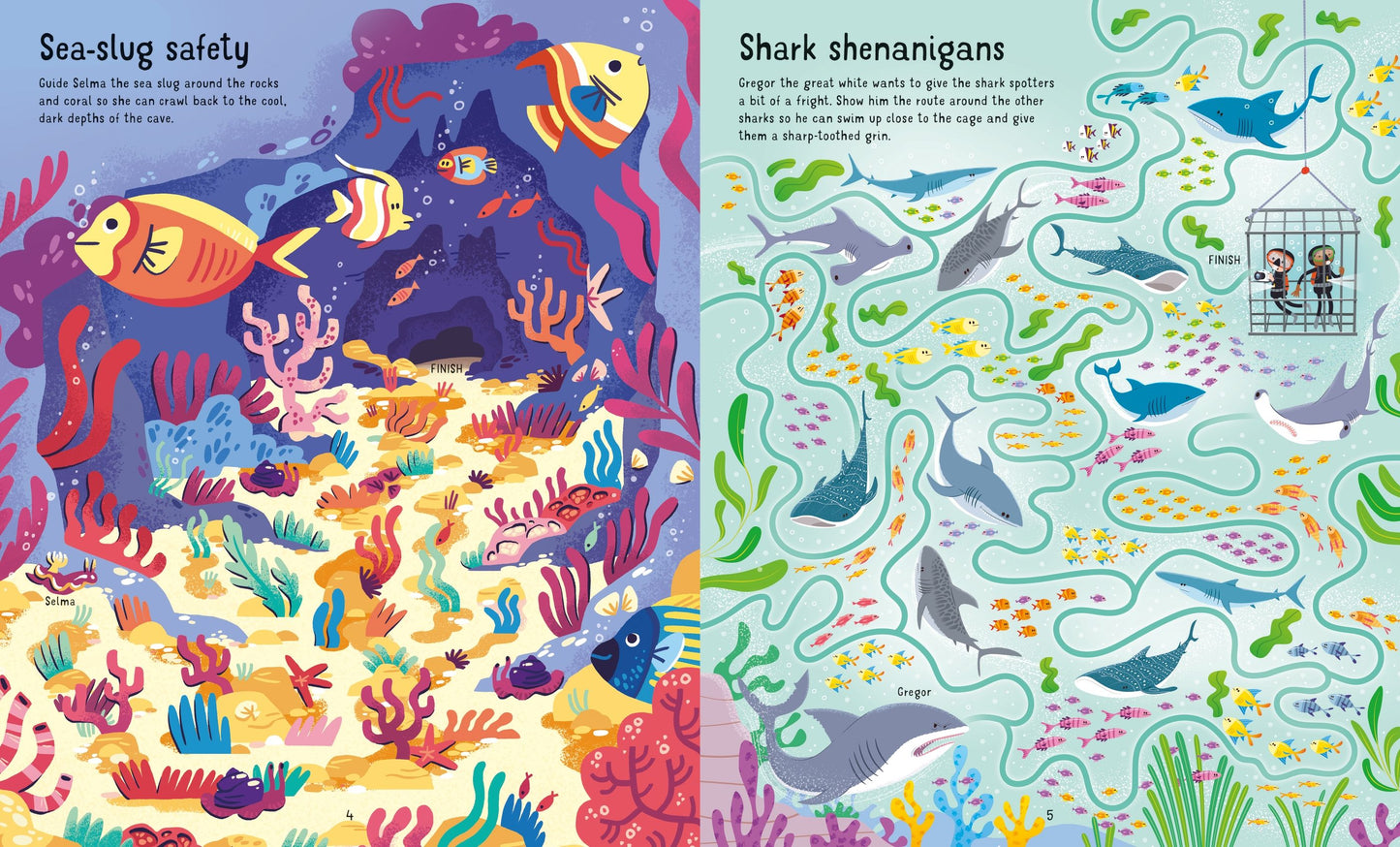 Set puzzle si carte - Book And Jigsaw Under The Sea Maze, Usborne