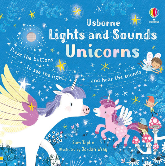 Carte sunete si luminite - Lights and Sounds Unicorns, Usborne