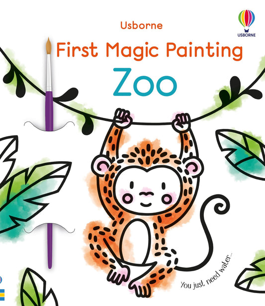 Set puzzle si carte - First Magic Painting Zoo, Usborne, 3 ani+