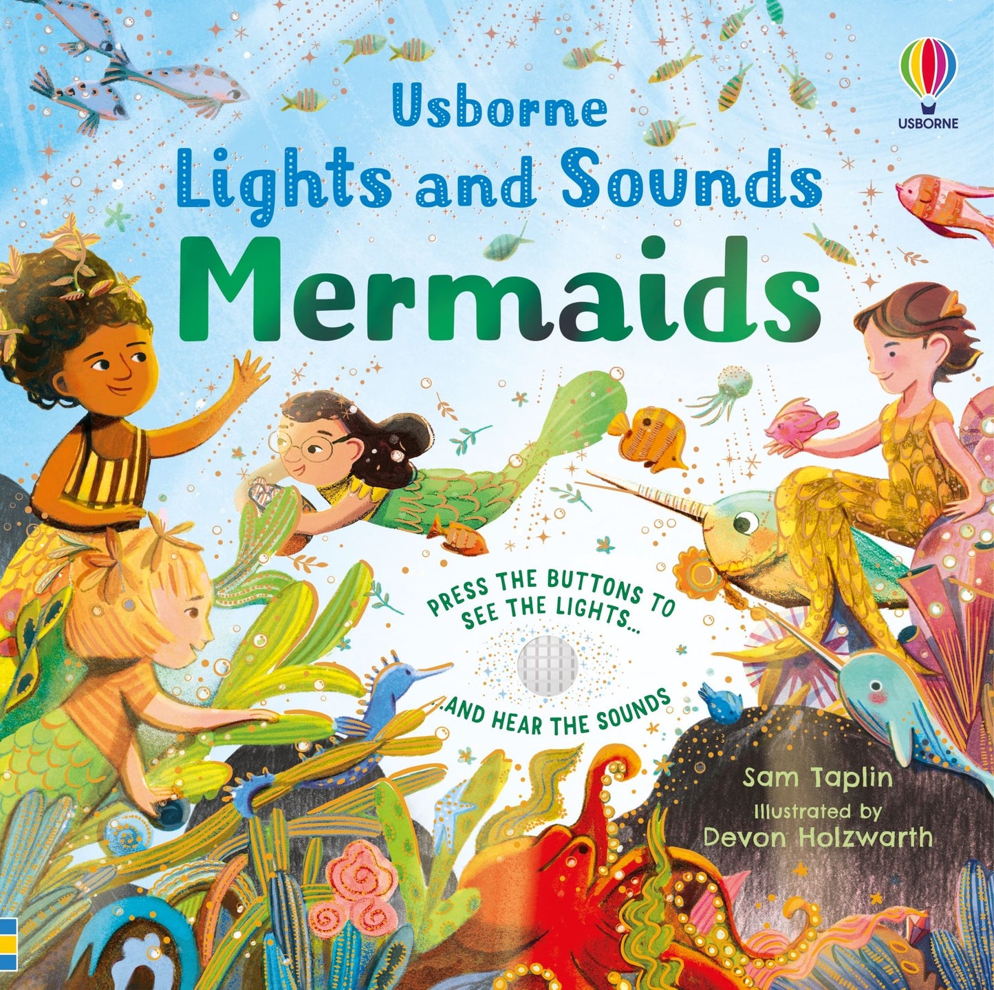 Carte sunete - Lights and Sounds Mermaids, Usborne, 1 an+