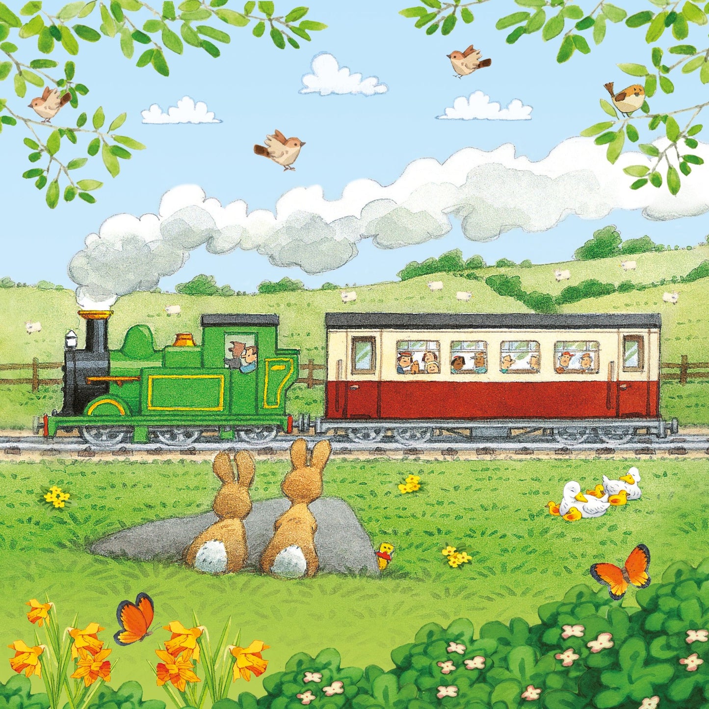 Set puzzle si carte - Poppy And Sam'S Book And 3 Jigsaws: Trains, Usborne