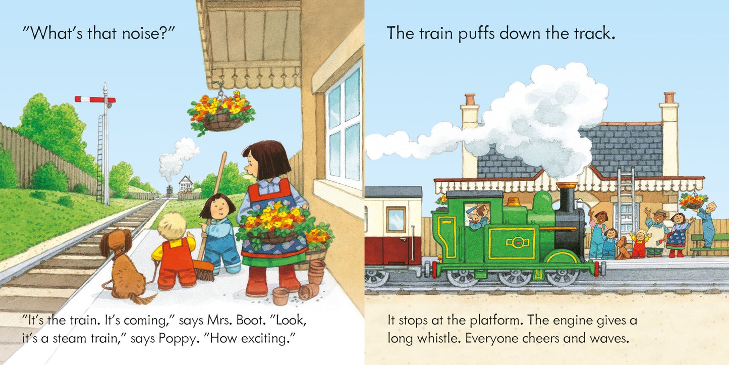 Set puzzle si carte - Poppy And Sam'S Book And 3 Jigsaws: Trains, Usborne