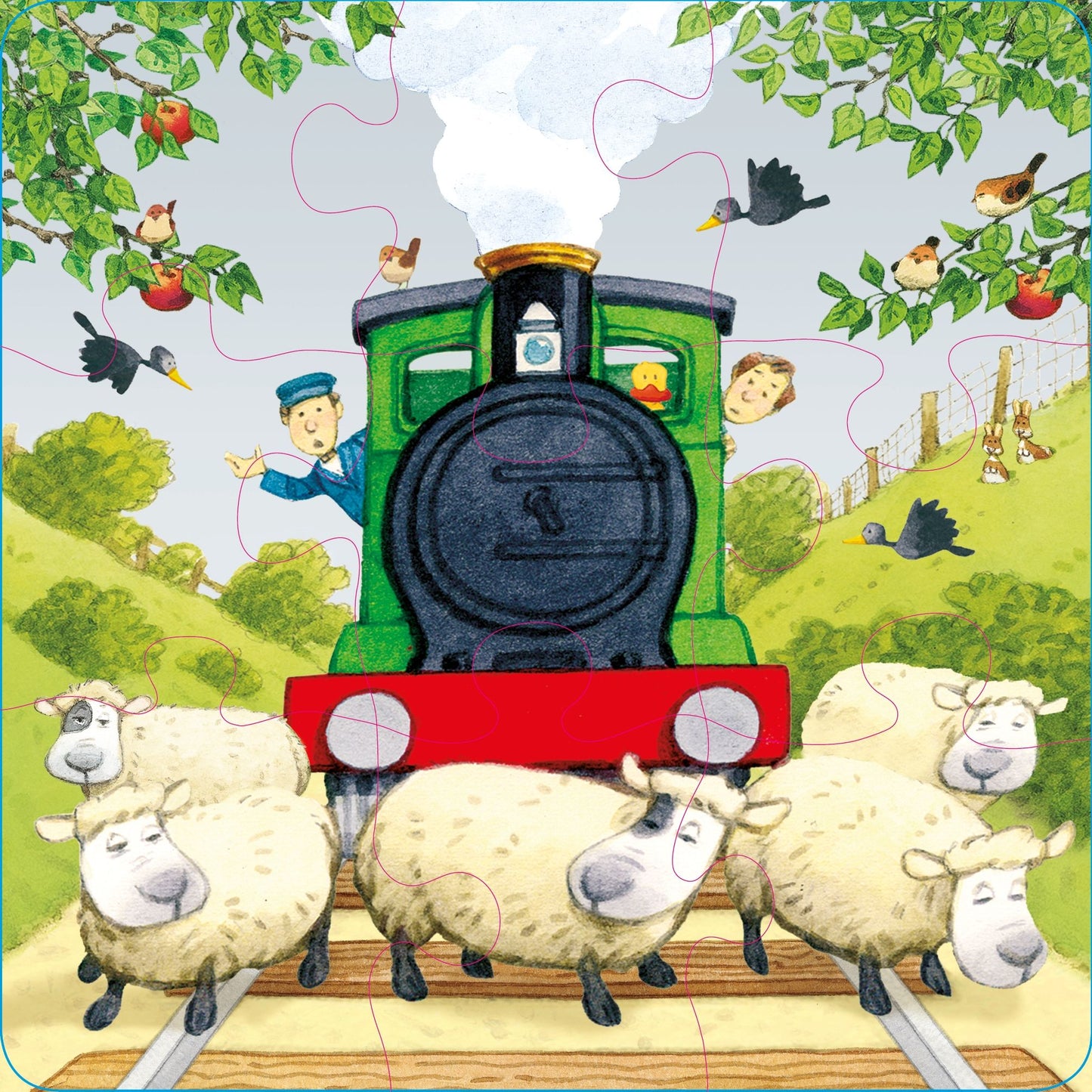 Set puzzle si carte - Poppy And Sam'S Book And 3 Jigsaws: Trains, Usborne
