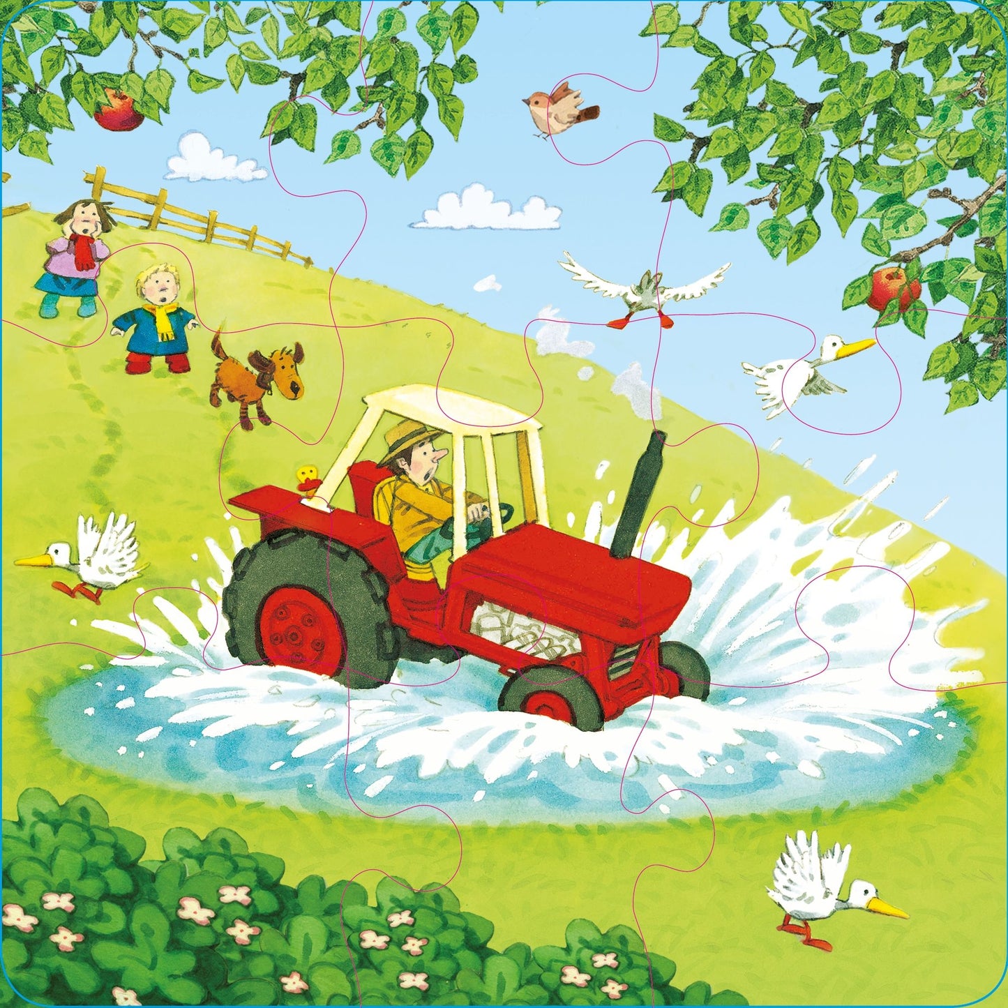 Set puzzle si carte - Poppy and Sam's Book and 3 Jigsaws: Tractors, Usborne