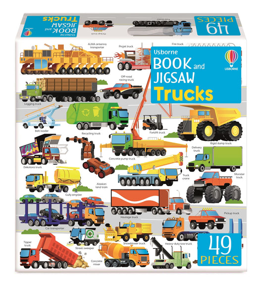 Set puzzle si carte - Usborne Book And Jigsaw Trucks, Usborne