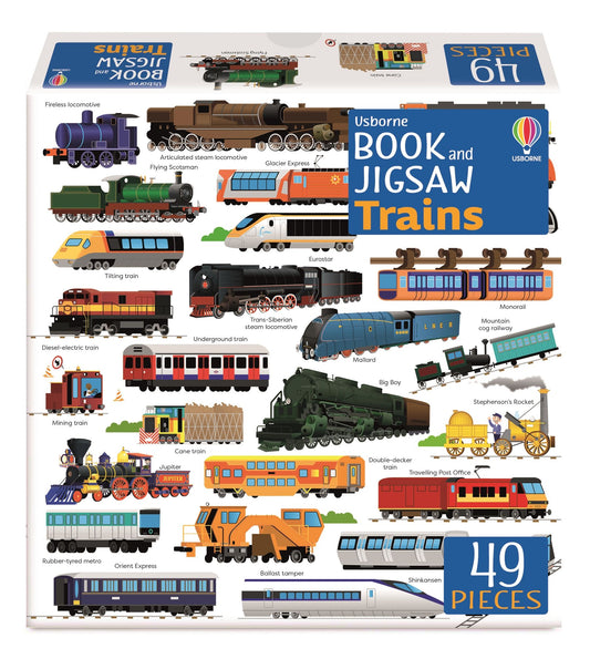 Set puzzle si carte - Usborne Book And Jigsaw Trains, Usborne