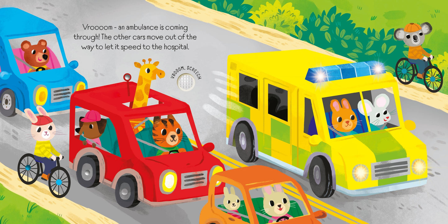 Carte sunete - Vehicule de urgență cu lumini și sunete, Usborne