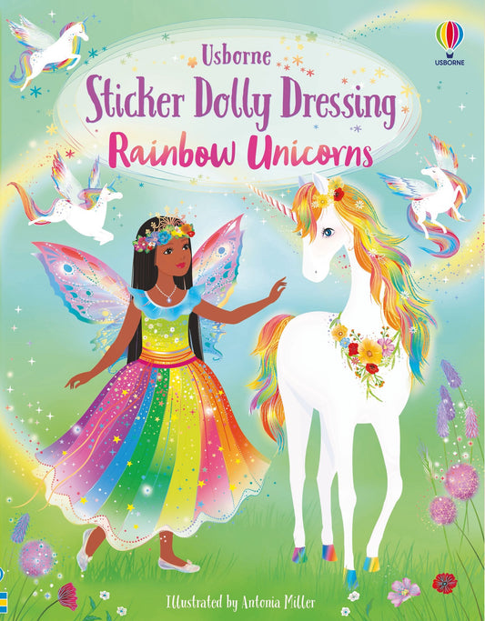 Carte stickere - Sticker Dolly Dressing Rainbow Unicorns, Usborne