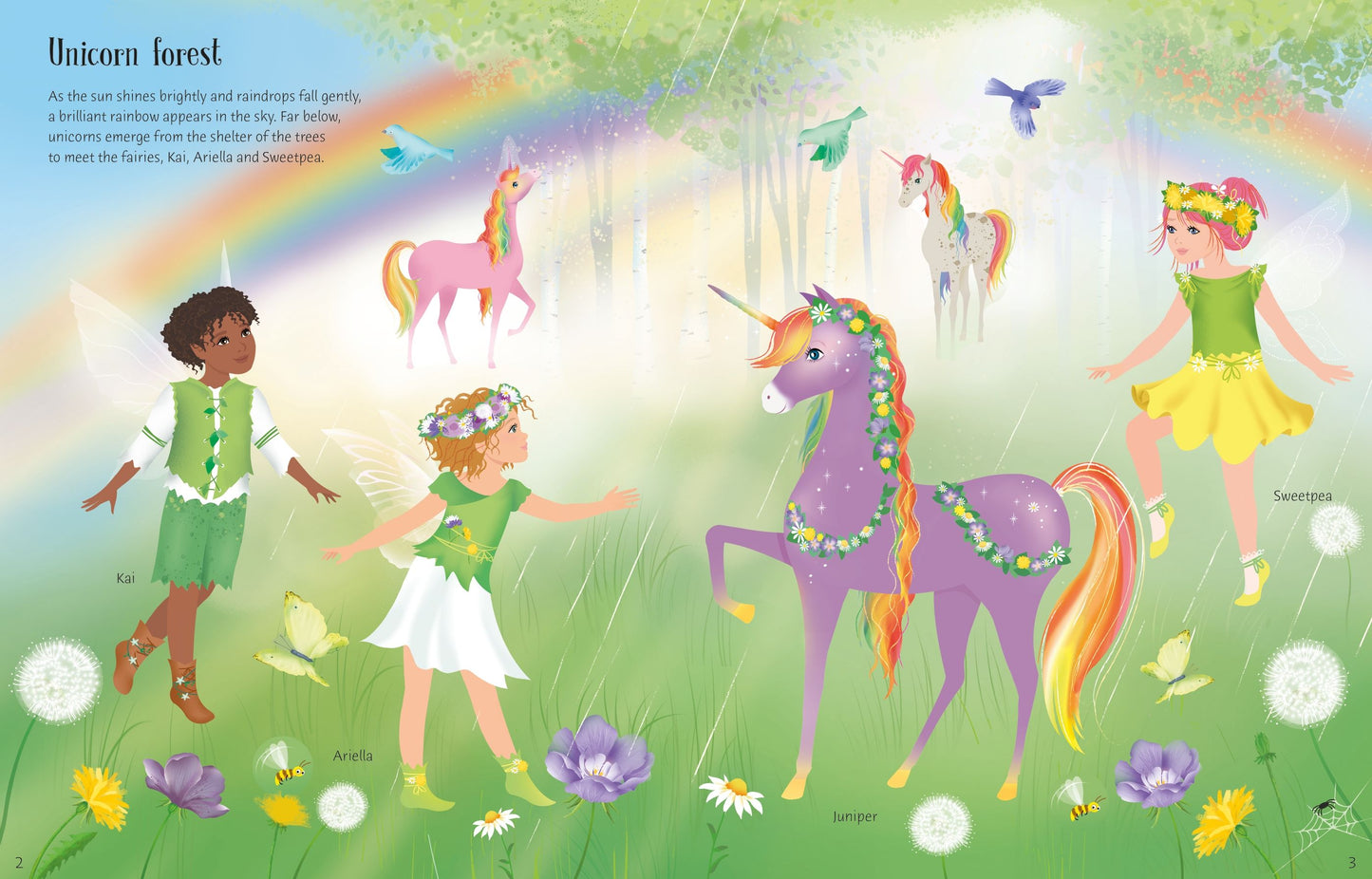 Carte stickere - Sticker Dolly Dressing Rainbow Unicorns, Usborne