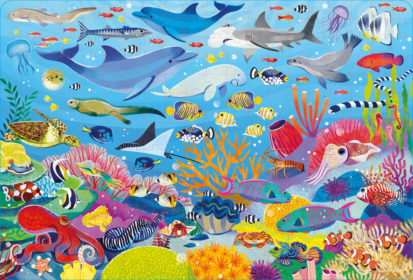 Set puzzle si carte - Usborne Book and Jigsaw Coral Reef, Usborne
