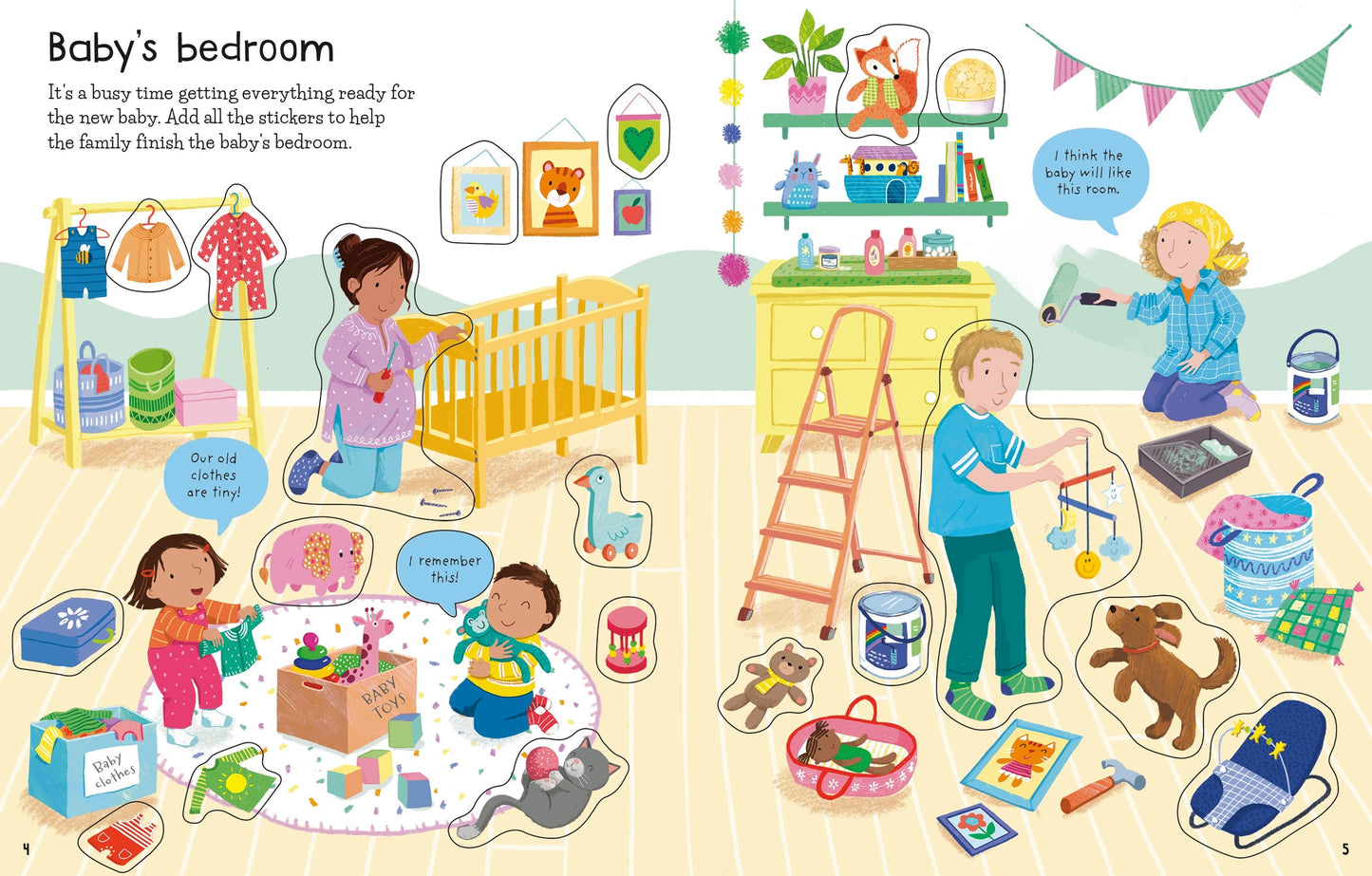 Carte stickere - First Sticker Book The New Baby, Usborne