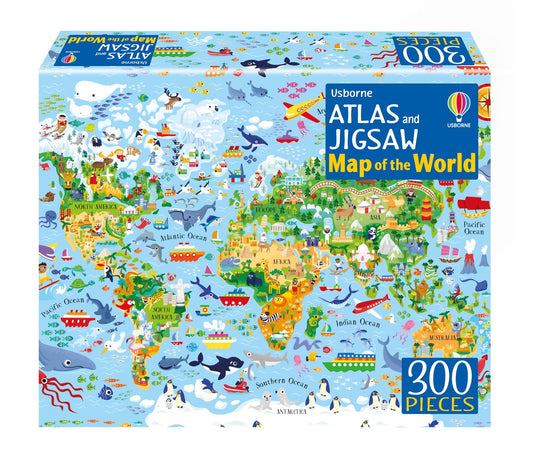 Set puzzle si carte - Atlas And Jigsaw Map Of The World, Usborne