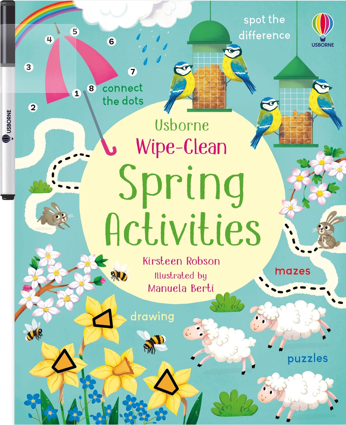 Carte educativa de activitatii - Wipe-Clean Spring Activities, Usborne