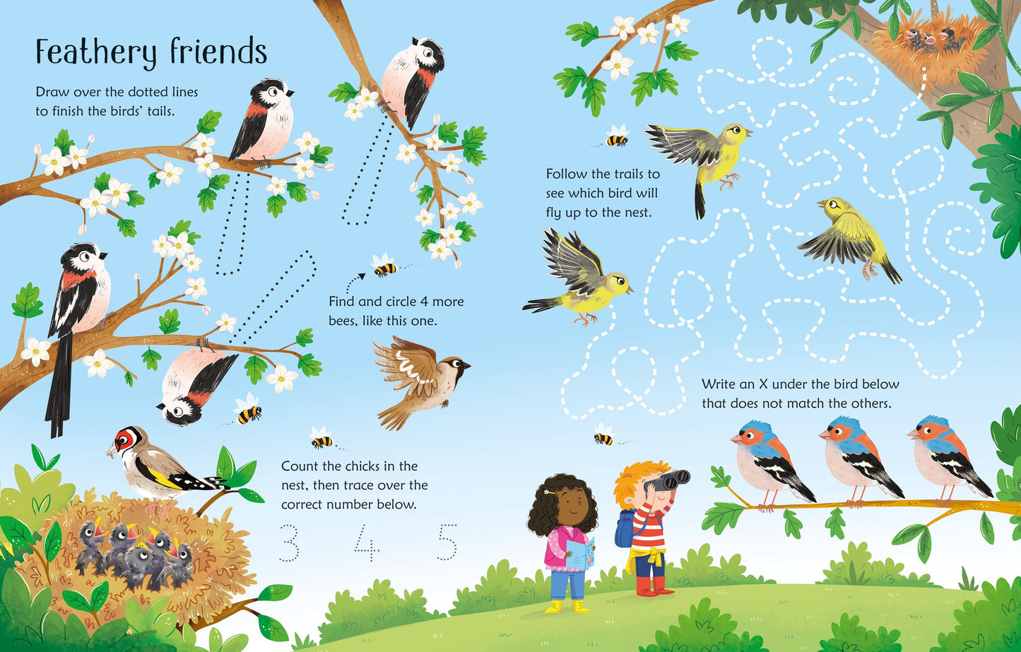 Carte educativa de activitatii - Wipe-Clean Spring Activities, Usborne